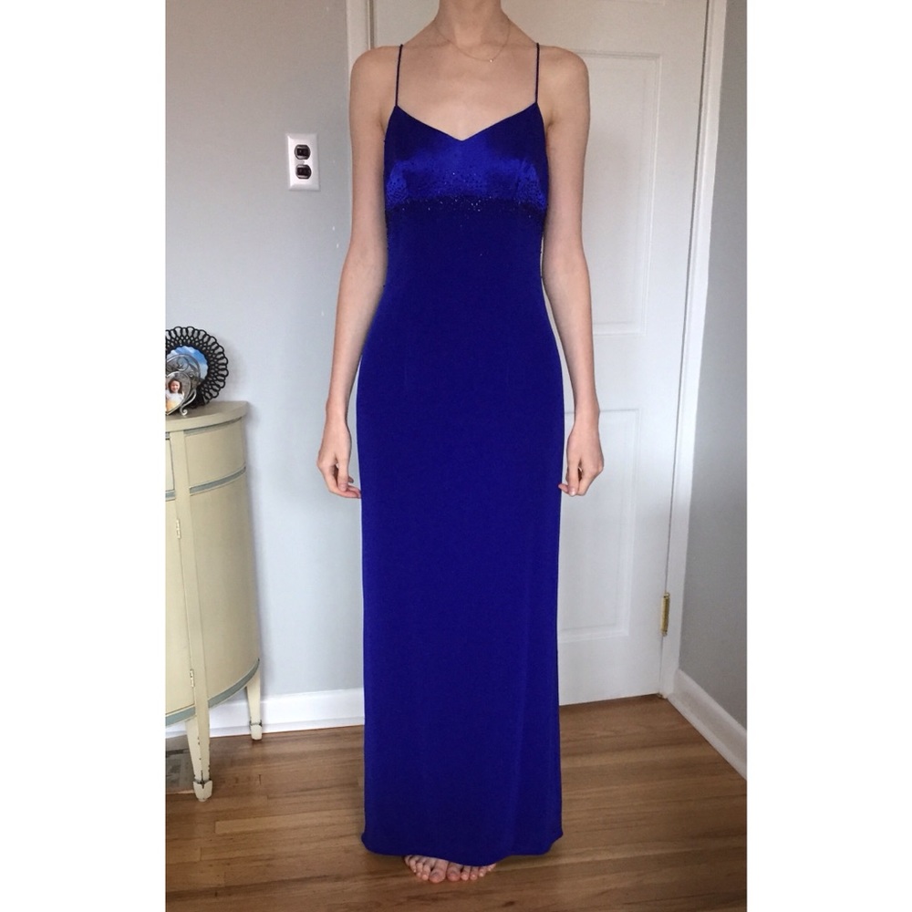 Royal blue beaded dress